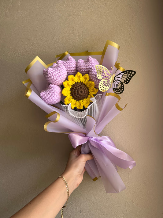 Girasol y tulipanes 🤍🌻